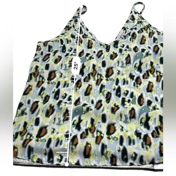 Evereve Allison Joy Mia Multicolor‎ Leopard Sleeveless V Neck Cami Tank Top Sz M - Picture 10 of 10